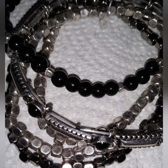 3PC Mix Beads Stretch Bracelet New - Picture 1 of 5
